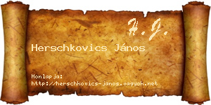 Herschkovics János névjegykártya